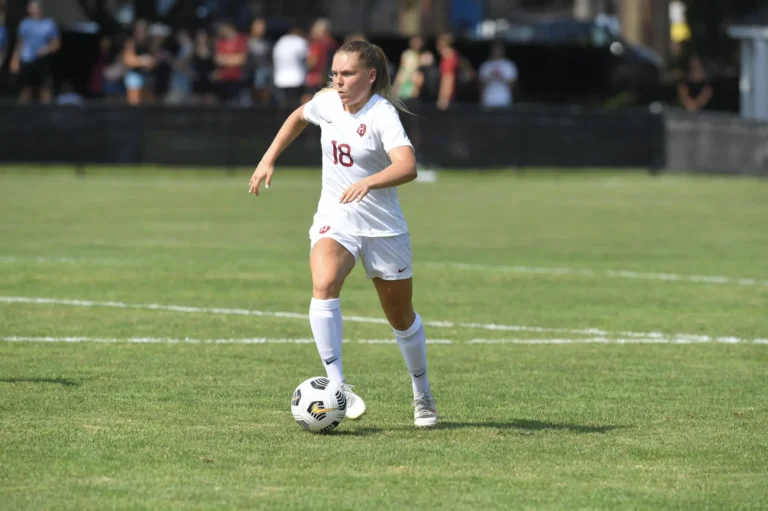 Soccer player Lara Schenk at soccer field